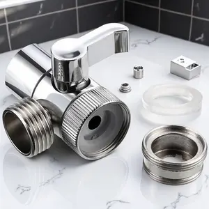 Multi-Functional Quick-Connect Faucet Adapter with Leak-Proof Dual Outlet Switch - Fits Washing Machine, Shower, Garden Hose - Universal for Kitchen, Bathroom, Outdoor, Multi-Size Parts