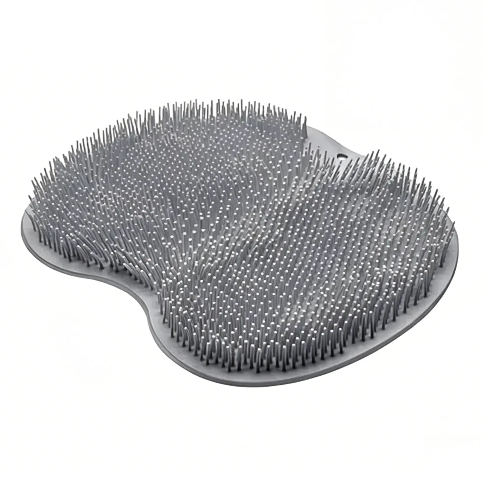 Shower Foot and Back Scrubber Mat,Wall Mounted Shower Foot Scrubber with Suction Cups,Exfoliating Silicone Massage Foot Cleaner for Shower(Gray)