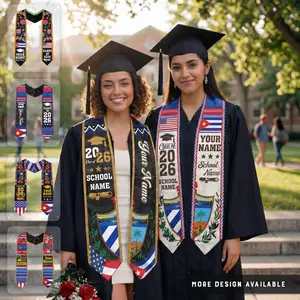 Custom Cuba Graduation Stole Class of 2026 Personalized Name School Cultural Flag Graduation Sash For Graduate