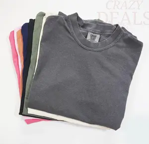 Comfort Colors Blank T-Shirt, Garment Dyed Unisex Heavyweight Tee, Vintage Washed Cotton Shirt, Soft Basic Top for Layering, Casual Everyday Wear