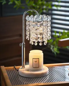 Candle Warmer Lamp with Timer Dimmer Adjustable Height Candle Warmer with Marble Base for Jar Candles,  Candle Lamp with 3 Bulbs for  Home Decor, Women Mom Christmas Birthday Gifts,