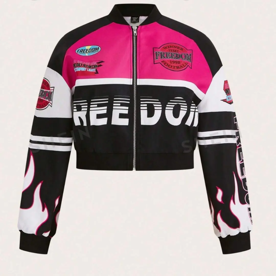 Plus Size Women's Baseball Jacket