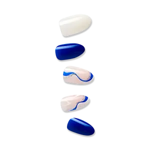 Impress Design No Glue Fake Press On Nails - Free Soul | Design, Blue & White, Medium, Almond, Manicure
