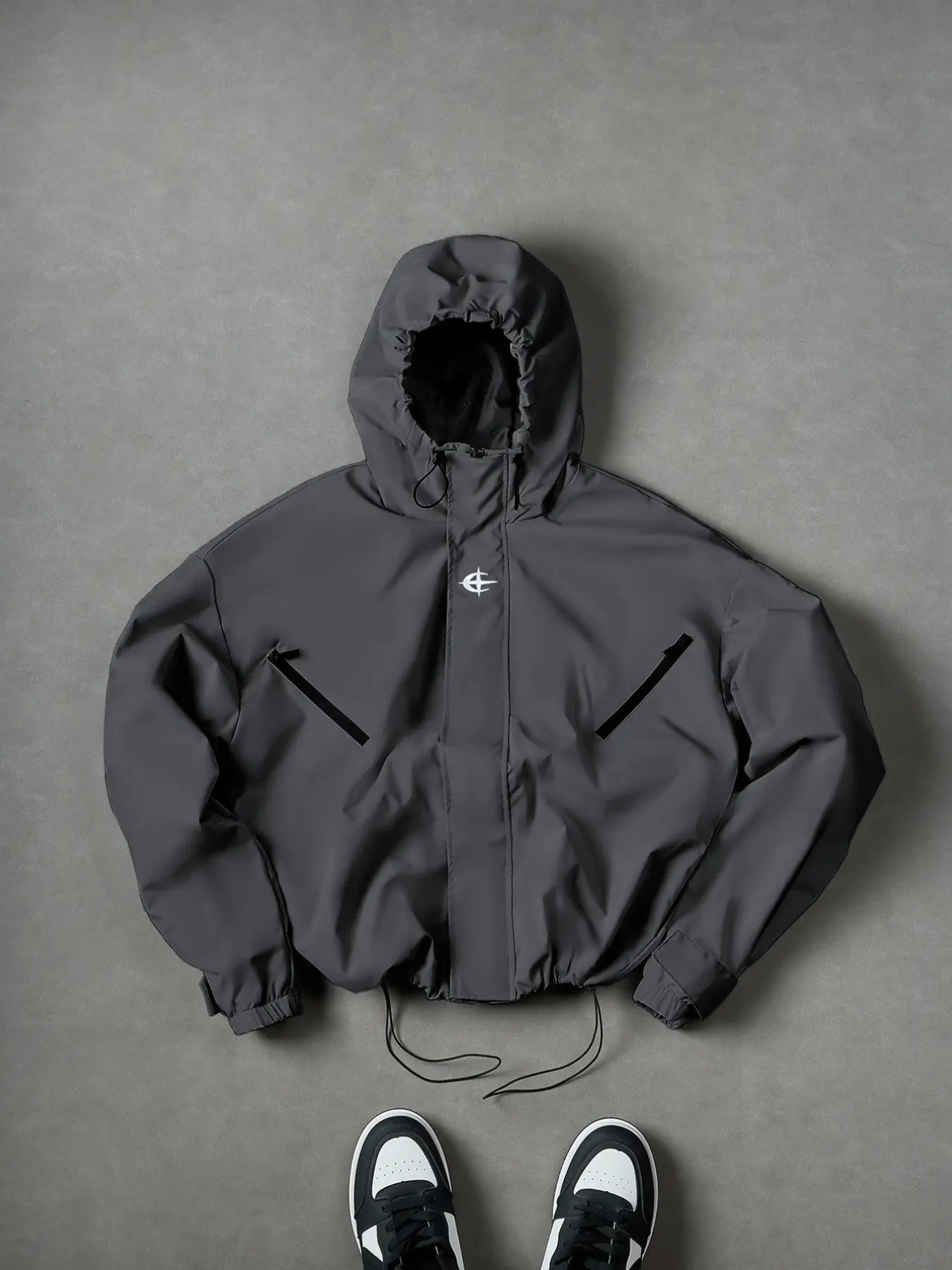 Men's Tactical Windbreaker Jacket Techwear Utility Style Woven Structured Anti-Scratch Fabric High Neck Hood Fitted Crop Cut Fashionistas Outdoor Camping Biker Riding Dating Menswear