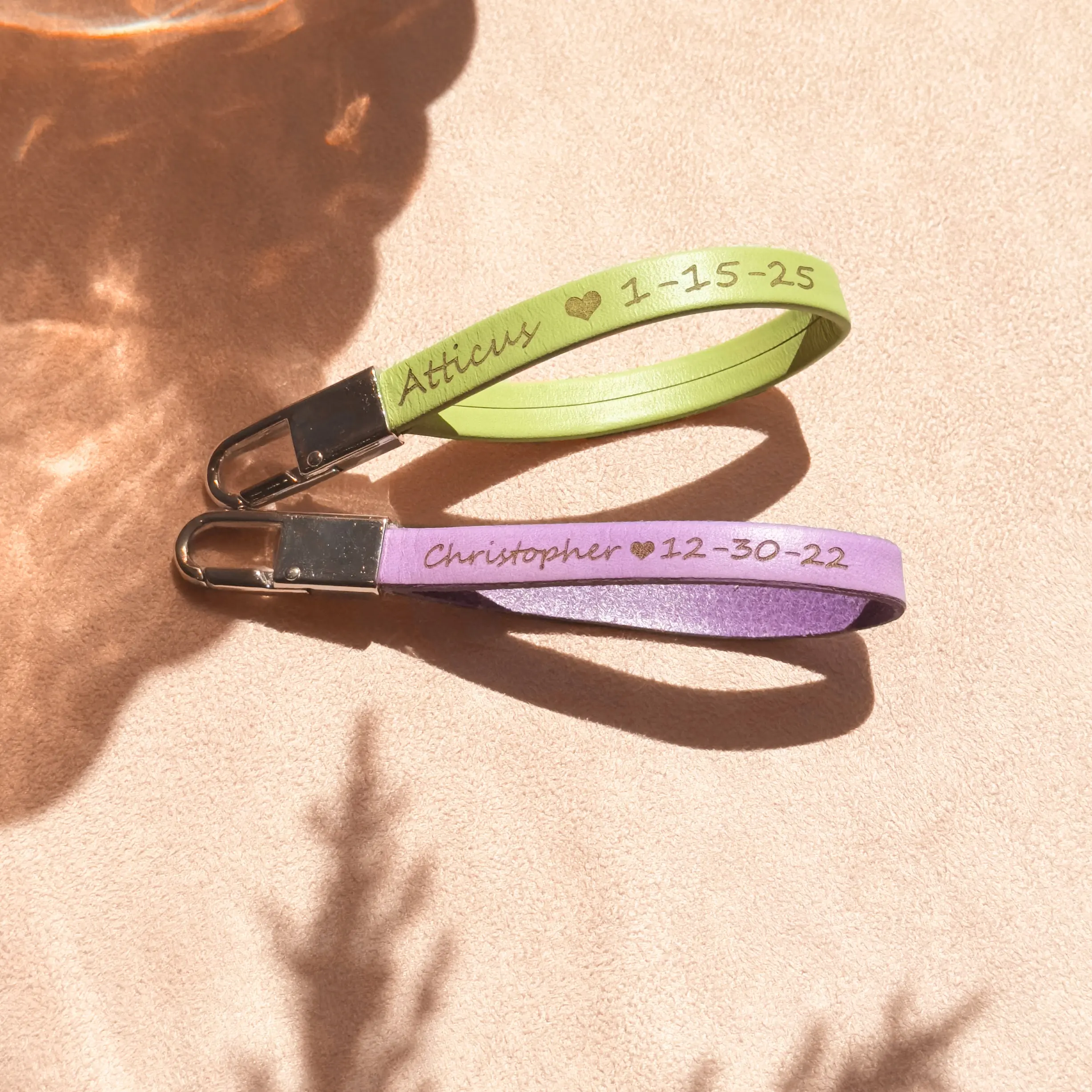 Custom Leather or Cork Keychain Clip, Loop Keychain, Personalized Name Keychain, Engraved Keychain Gift for Her, Custom Party Favors, Group Gift Ideas