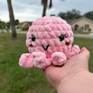 Pink octopus crochet handmade plushy