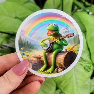 Kermit Sticker, Gift, Stickers, Laptop Stickers, Vinyl Stickers, Water Bottle, Glossy Decor Decorative