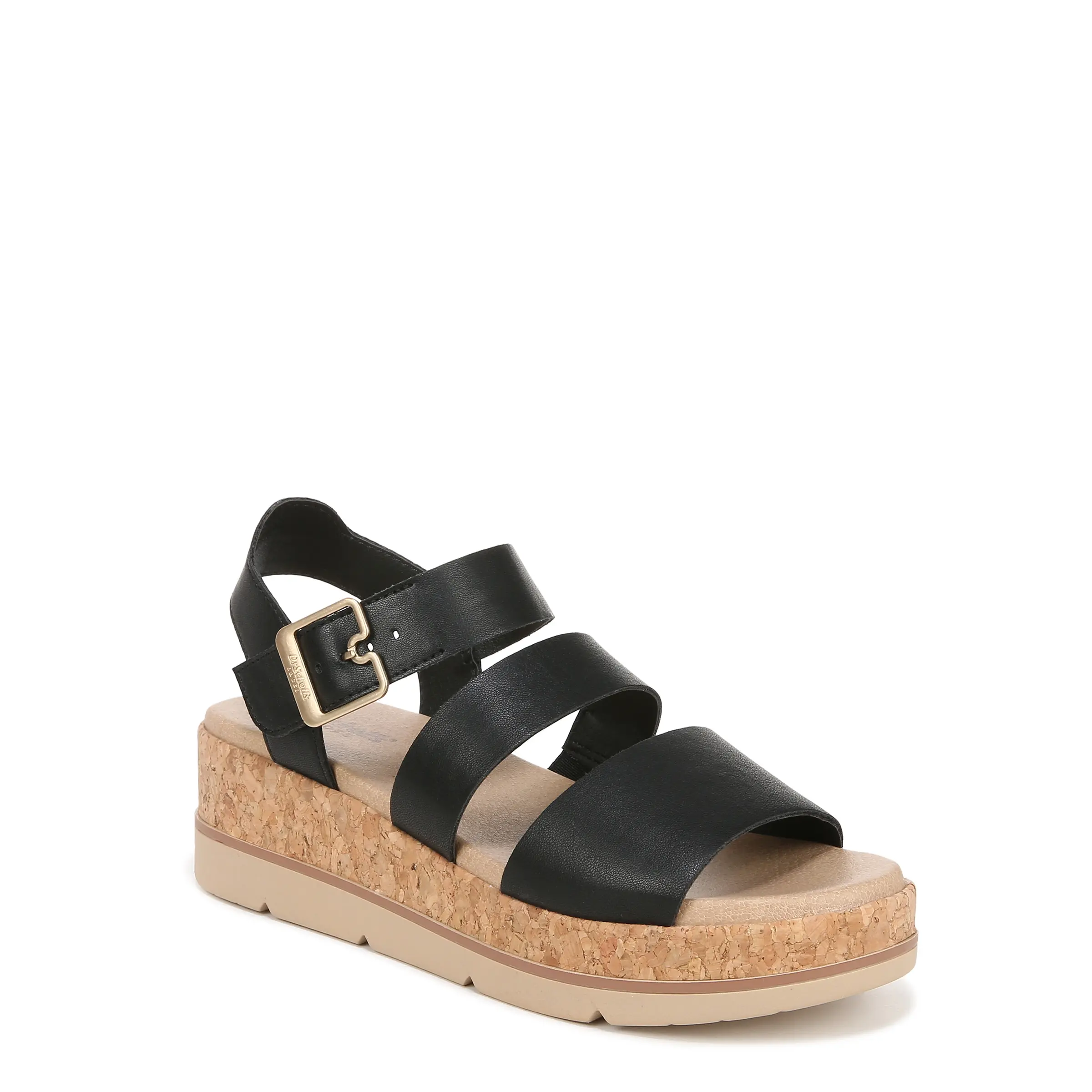 Dr. Scholl's Women's Once Twice Faux Leather Elegant Sandals - Strappy Espadrille Platform Wedge Heels, Open Toed, Adjustable Strap, Buckle, Anatomical Cushion, Comfortable Heels for Casual Wear