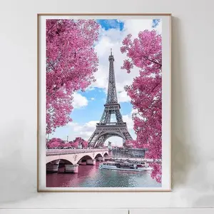 Paris Tower Pattern DIY Diamond Art Painting Without Frame, DIY Decorative Art Picture For Beginner, DIY Home Decor, Wall Art Painting