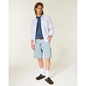 Hollister Light Wash Baggy Painter Jean Shorts