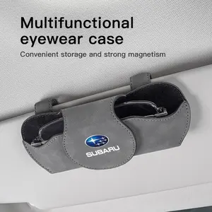 Car Sun Visor Suede Leather Glasses Case Eyeglass Holder Sunglasses Clips For Subaru Crosstrek Forester Outback Impreza BRZ WRX Ascent REX Solterra Levorg XV Legacy Exiga Tribeca