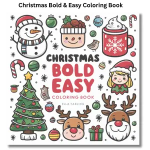 Christmas Bold & Easy Coloring Book for Adults & Kids: 40 Cozy & Big Designs for Relaxation Paperbak