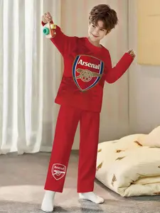 Arsenal Boys' Camouflage Pajama Set, Long Sleeve Sleepwear, Comfortable Fashion Design, Ideal Gift for Fans, Perfect for Relaxing Nights