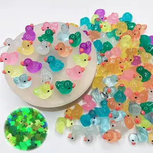 50PCS Cute Glow in The Dark Mini Ducks, Luminous Resin Duck Figurines for Aquarium Fish Tank Decor, DIY Fairy Garden Accessories & Craft Decorations freshwater
