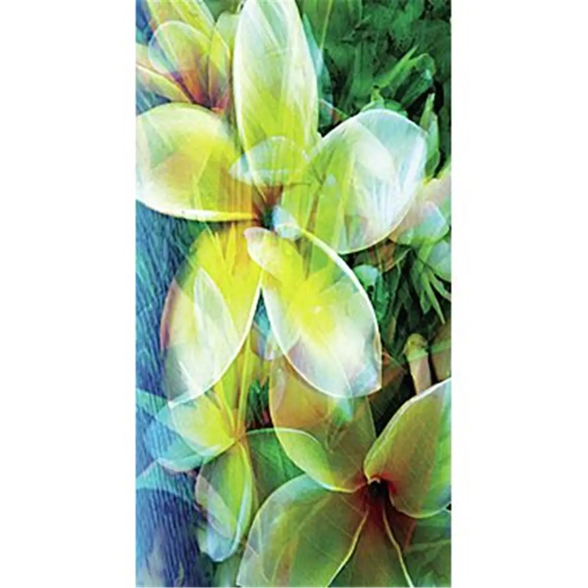 212 MAIN VersaTraction Kahuna Grip Anti-Slip Rectangle Bathroom Floor Mat - Synthetic Tropical Flower Print, Patented Peel-and-Stick Easy Set Bath Mat, Antibacterial Mildew-Proof Plastic Bathroom Accessory
