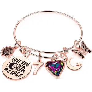 Birthday Gifts for Women Girls Bracelet, Birthday Charm Bracelets 10Th 20Th 30Th 40Th 50Th 60Th 70Th 80Th 90Th Birthday Gift for Daughter, Sister, Friend, Teen Girls, Mom, Grandma Ursteel