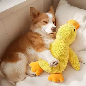 Durable Plush Dog Toy Interactive Chew Squeak Duck, Interactive Pet Companion for Sleep & Stress Relief, Ideal Gift for Golden Retrievers & Basenjis