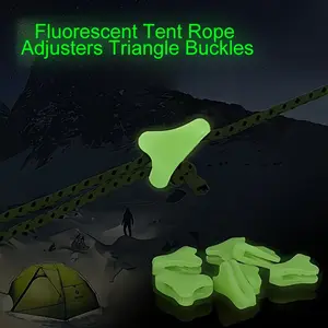 20pcs Luminous Tent Rope Tensioner - Non-Slip Adjustable Camping Gear, Polypropylene Triangle Tent Rope Buckle for Camping and Hiking Tent Awnings