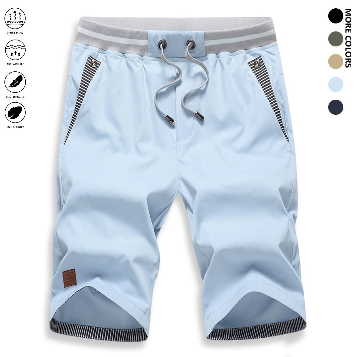 Men’s casual shorts: loose straight-leg summer shorts (6/10 length); light luxury feel. Summer loose 6/10 casual shorts—wear one pair all summer. Versatile men’s 6/10 shorts.