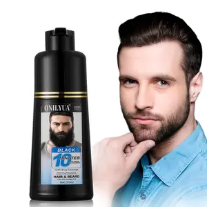 Hair Dye Shampoo for Men, Men's Beard Dye Black 200 ml, 3 In 1 Black Dye Simpler Color for Men, Long Lasting Gray Reducing,Natural Black Color Dye Unisex(BLACK) Haircare,Christmas Gift for Men