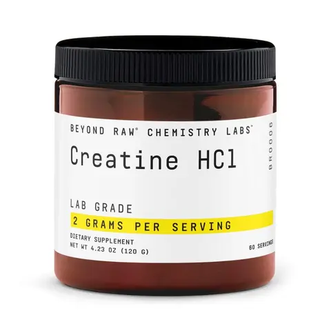 GNC Beyond Raw Chemistry Labs Creatine HCl Powder - Unflavored, Easy Absorption Fitness Endurance Supplement for Adult Athletic Workout Muscle Boost, Improves Performance, 60 Servings, Prop 65 Safe Dietary Supp.
