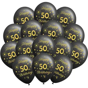 16pcs black Latex Balloon, 12inch birthday themed balloon, for Engagement Party, Anniversary patry, Wedding, Birthday Party Supplies, Photo studio photo background, Various festival photo background, Balloon Set