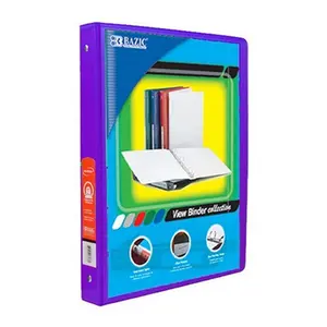 212 MAIN 1/2" Purple 3-Ring View Binder with 2 Pockets, Half-Inch Size, Case of 12