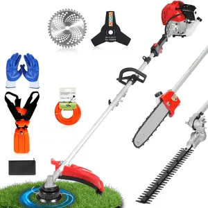 52cc 5-in-1 Multifunctional Trimming Tool — A 2-Stroke Gardening System Featuring a Gasoline-Powered Pole Saw, Hedge Trimmer, Lawn Mower, Grass Trimmer, and Brush Cutter. The Perfect Gift for Men or Husbands.
