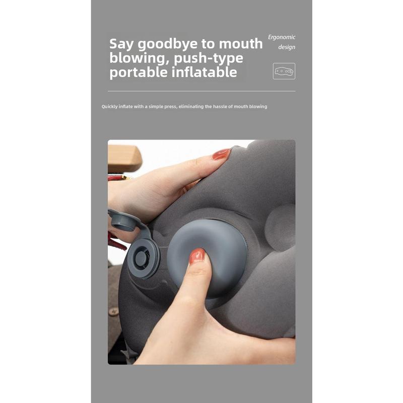 TPU Inflatable Lumbar Neck Pillow Portable Foldable Press Type for Travel Office Car