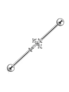 Stainless Steel Cross Design Barbell, Fashionable Navel Ring for Women & Men, Body Jewelry for Party, Daily Clothing Decor, Trendy All-match & Exquisite Jewelry for Birthday Gift
