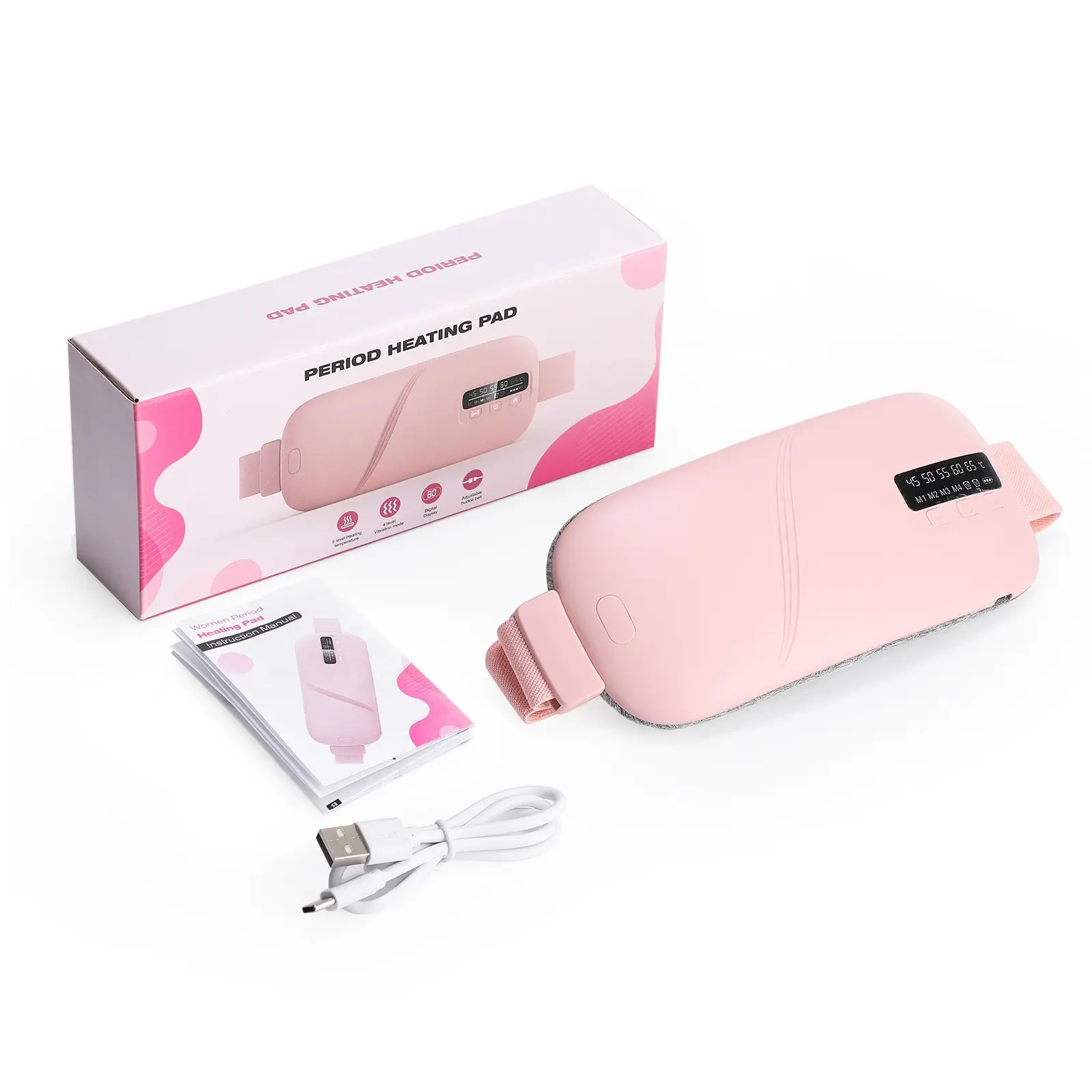Portable Smart Heating Massage Device, Abdominal Warmth Vibration Massager, Ideal for Stomach, Ovary, Belly, Stomach Heating Pad, Best Christmas Gift for Women