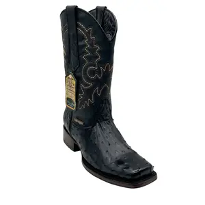 Ostrich Black Rodeo Toe