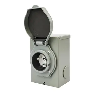 30 Amp Generator Inlet Box with Pre-Drilled Knockouts & NEMA L5-30P 3-Prong Twist Locking Generator Plug, Outdoor Weatherproof Heavy Duty Power Box, 125 , ETL Listed