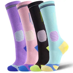 Mqamex Women's Professional Compression Athletic Socks - All-Season Long Tubesocks, Elastic Fabric Sports Stockings for Running, Jump Rope