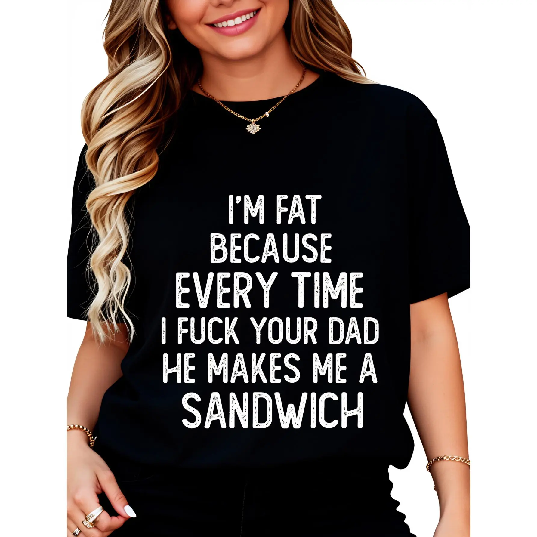 Women's & Men's Cotton Crewneck Graphic T-Shirt - Smooth, Everyday Sports Top with Prints, Pairable with Bottoms (I'm Fat Because Every Time Design), Planet