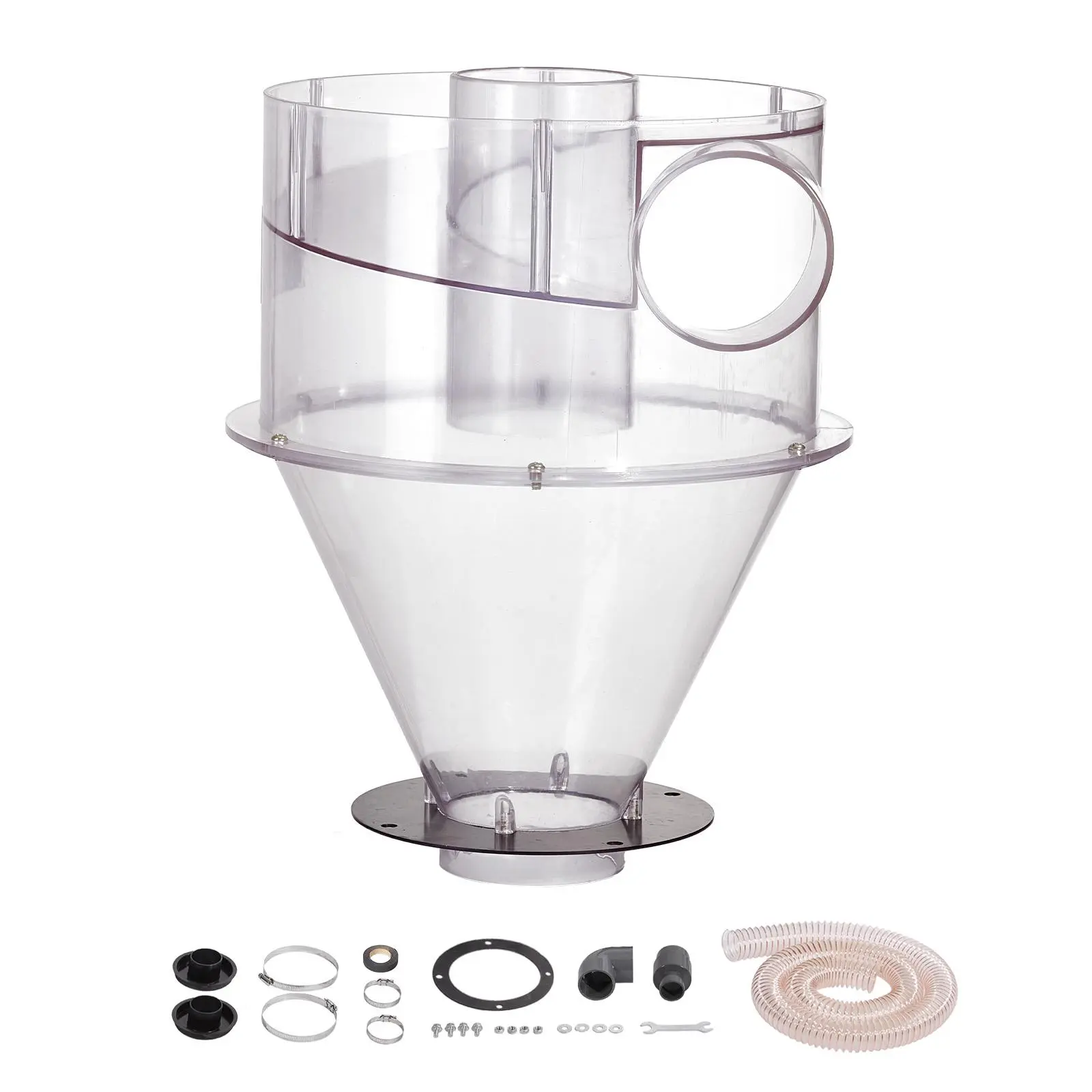 【DealsForYouDays】VEVOR Cyclone Dust Separator, 4" Retrofit Cyclone Separator for Dust Collectors, ABS Dust Deputy With 2" Hole O.D. Connector & Hose for Wet/Dry Shop Vacuums, Fits 5-10 Gallon Tank (Tank Exclude)