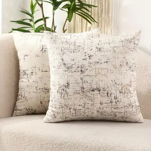 Geometric Pattern Cushion Cover, 2 Counts/set Vintage Throw Pillow Cover, Household Decoration Supplies for Home Living Room Bedroom, Bedroom Decorative Accessories