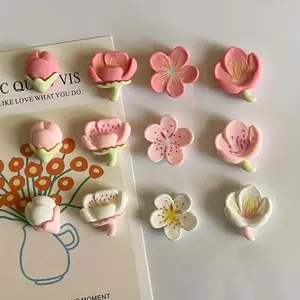 6/12pcs Kitchen Furniture Room Decor Flower Magnets Random Floral Pattern Fridge Magnets Suitable for Christmas, Festivals, Valentine's Day, Kitchen Furniture Decorations, Back-to-School Season, Gifts