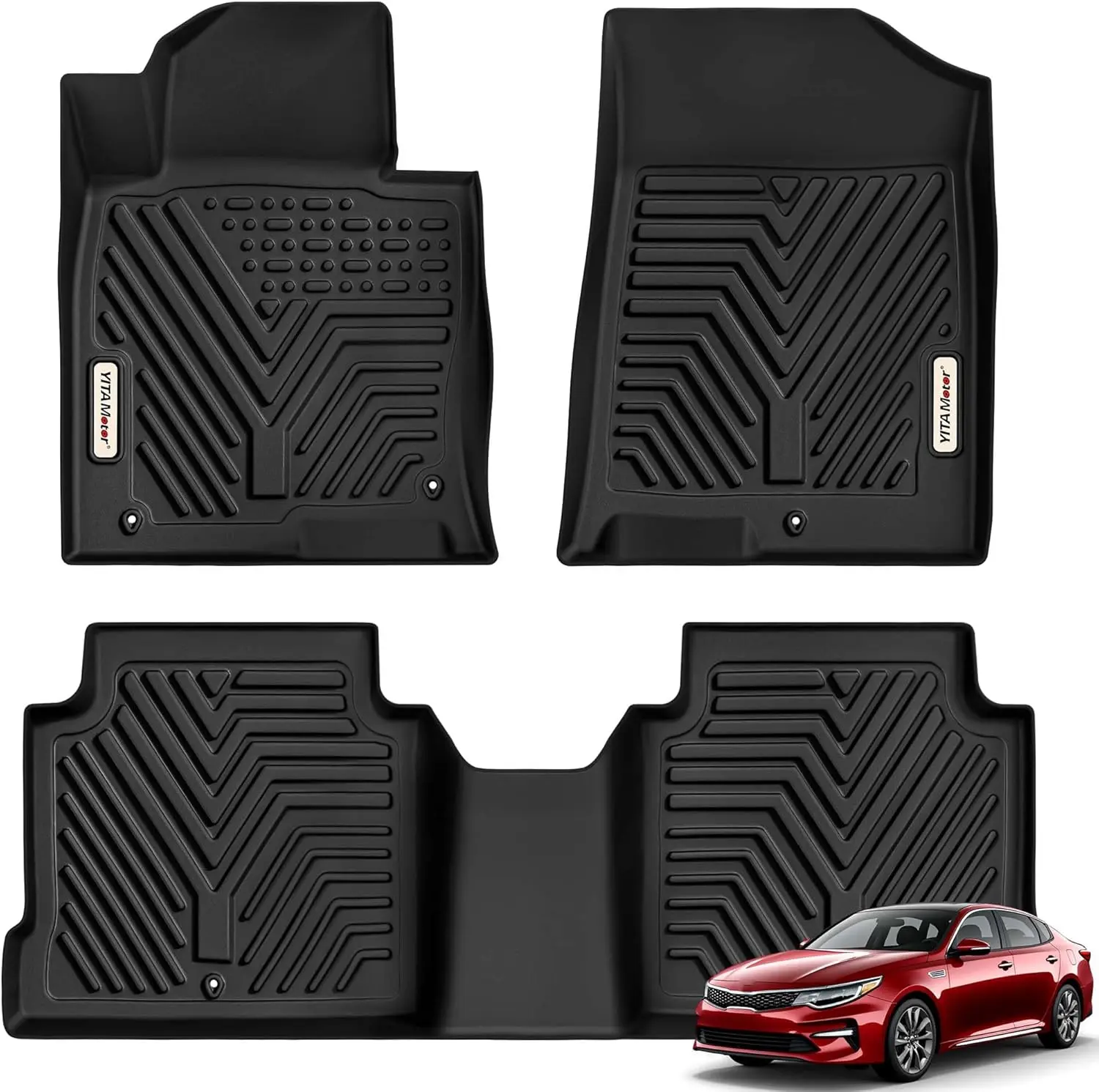 TPE Floor Mats Fits 2016-2020 Kia Optima K5 & 2015-2019 Hyundai Sonata, All Weather, Waterproof TPE Floor Mats Fits 2016-2020 Kia Optima K5 & 2015-2019 Hyundai Sonata, All Weather, Waterproof