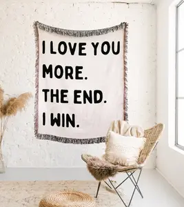 I LOVE YOU MORE Cotton Anniversary Gift Blanket For Girlfriend For Boyfriend For Wife For Husband First 2nd Anniversary Gift Valentines Gift