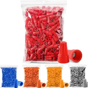 UL-Compliant Electrical Wire Connectors, High-Quality & Durable - 1000pc Grey, 1000pc Blue, 500pc Orange, 500pc Yellow, 500pc Red