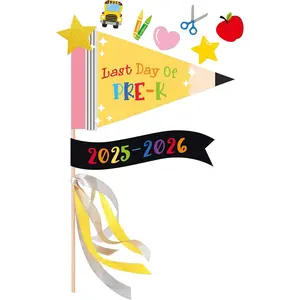 Last Day of PRE-K Flag Pre-K Graduation Photo Prop 2026 Preschool Graduation Decorations End of School Year Decorations Gifts