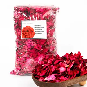 Fortunate Flowers 16oz/450g Dried Rose Petals Bulk for Wedding, 80+ Cups Red Fresh Real Dry Rose Petals Dried Flower Petals Bulk for Bath, Confetti, Flower Girl, Bridal Shower, Roses Petals Decoration