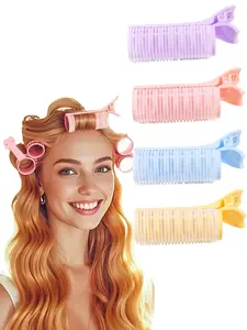 2pcs women's curling iron clip, top of head curly hair in macaron color, bangs styling hair clip, high skull top tool, seamless hair curling, lazy hair curling iron, air bangs curling iron clip