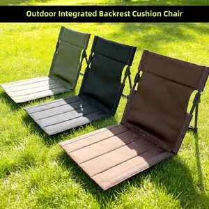 Low-Back Folding Floor Chair, Ultra-Lightweight Portable Camping Chair with 600D Oxford Fabric, Aluminum Frame, Quick-Setup Design & Storage Bag, Stable Comfortable Seat for Beach, Camping