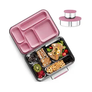 Stainless Steel Bento Box Kids, Kids Metal Bento Lunch Box BPA Free Lunch Box Containers 304 Stainless Steel Bento Box for School and Office