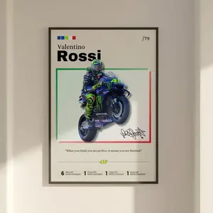 Valentino Rossi poster, Moto GP print fan gift, Rossi Moto GP print art 1