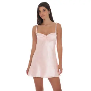 Jacquard Babydoll Dress in Baby Pink