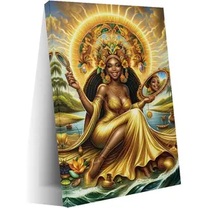 Religious Goddess Orisha Oshun Poster Represents Love Fertility And River Portrait Art Poster Canvas Print Wall Art Decoration Poster Living Room Office Bedroom Aesthetic Poster 12x18inch(30x
