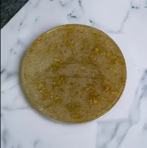 Leo Zodiac Coaster - Circular Design, Gold Finish, Stylish Tableware for Home Decor